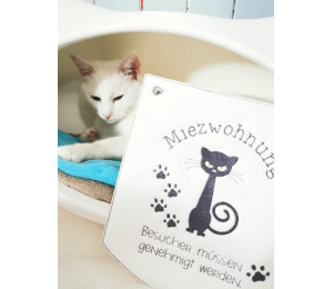 Stickdatei ITH - Wimpel Ösen "Miezwohnung 1"